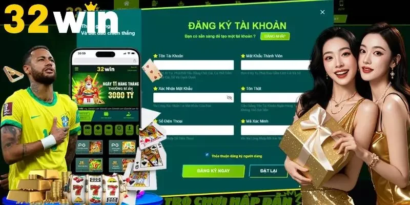 Các bước thực hiện đăng ký 32WIN